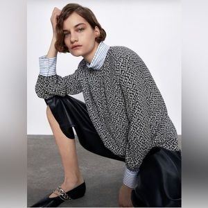 50% OFF Zara Combination Printed Long sleeve Top